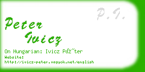 peter ivicz business card